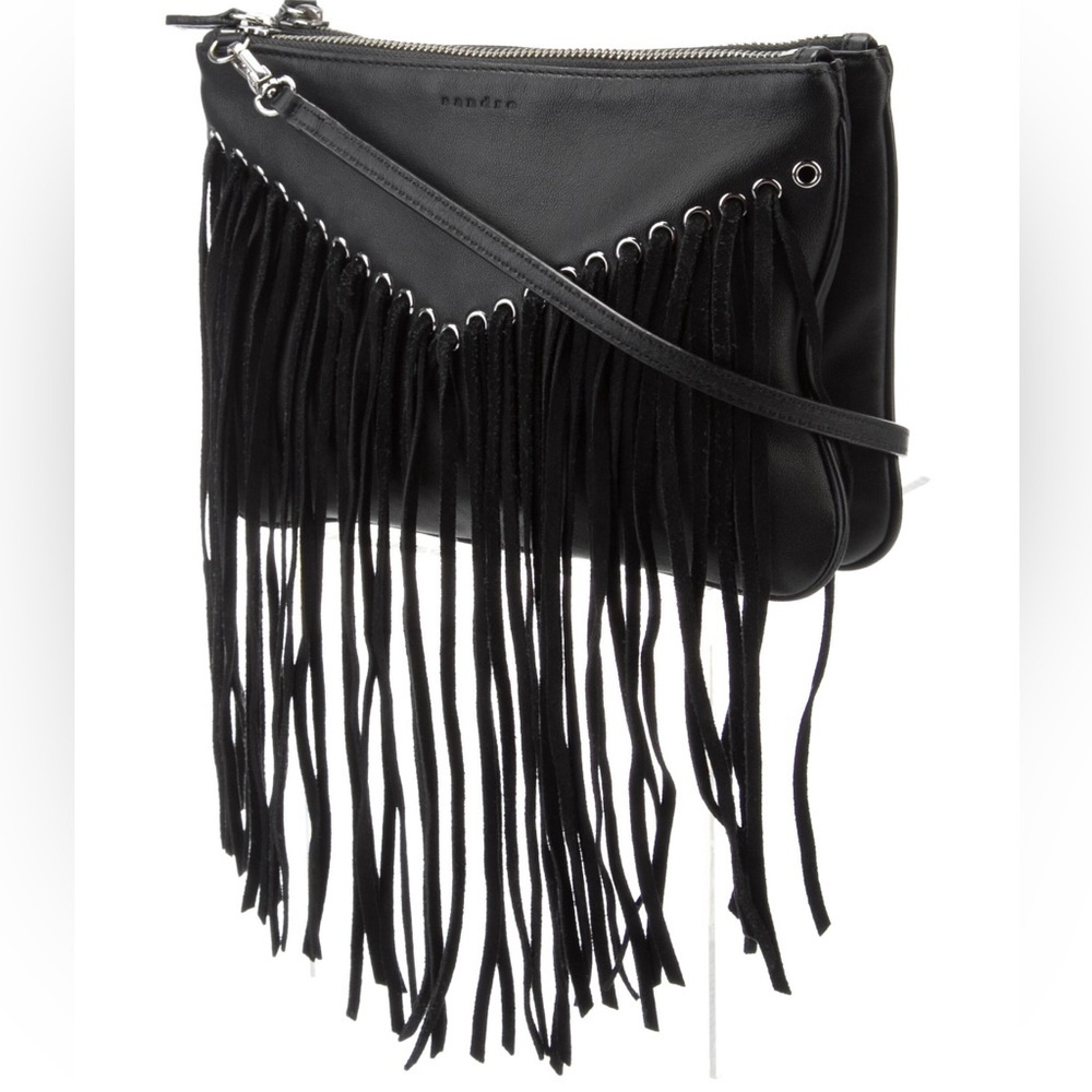 ❌SOLD❌Sandro Fringe Crossbody Leather Bag - Picture 5 of 5